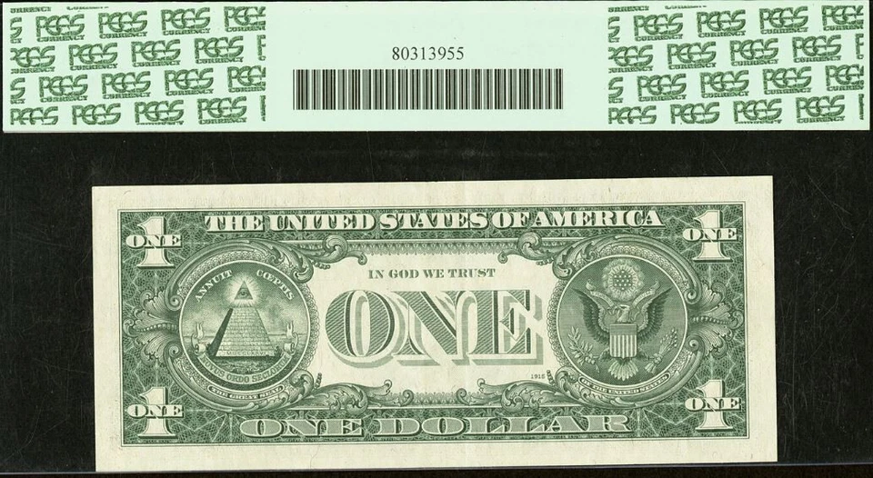 1974 $1 Federal Reserve Note PCGS 45PPQ - Insufficient Inking of Face - Error - Image 3 of 3