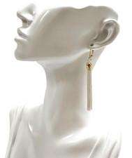 NEW NINE WEST 2 GOLD,AND SILVER TONE MULTI CHAIN DANGLE,DROP EARRINGS