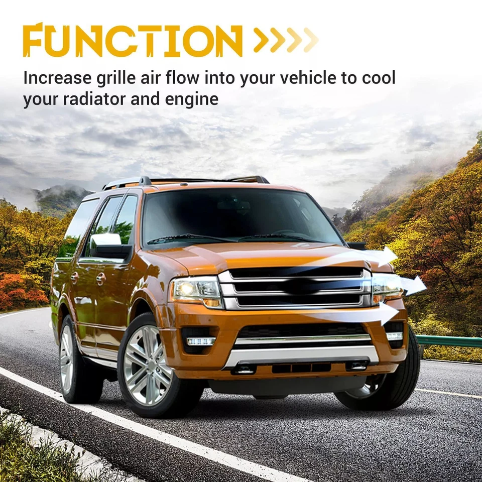 Parachoques delantero cromado parrilla superior ABS para Ford Expedition 2015 2016 2017 Foto 3 de 4