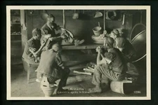 Occupations real photo postcard RPPC Switzerland "Chatting after work" Vintage