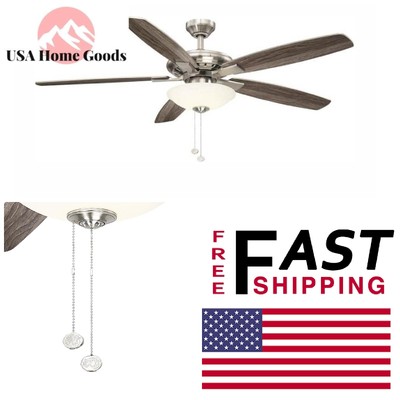 Hampton Bay Brushed Nickel Ceiling Fan 56 In Integrated Led Indoor