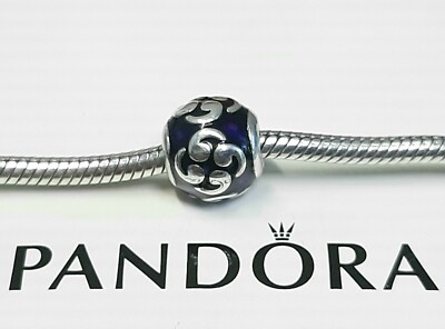 AUTHENTIC PANDORA ZEN COMMA SWIRLS PURPLE ENAMEL STERLING SILVER 790491 ALE 925 