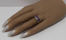 925 STERLING SILVER 5 Amethyst Stone Ring Size 7
