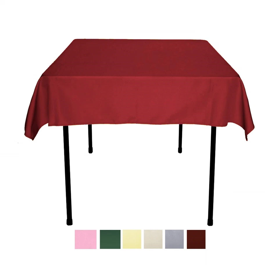 52x52'' Polyester Square Tablecloth for Wedding, Banquet, Polyester Table Cover