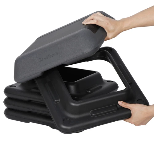 Adjustable Aerobic Step Platform Non-slip with 4 Risers Home Gym Grey/Green - Picture 8 of 21