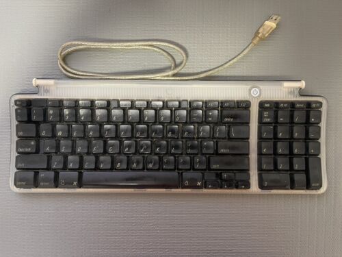 Vintage Apple USB Keyboard M2452 iMac Power Mac G3 G4 G5 Clear Gray 1999