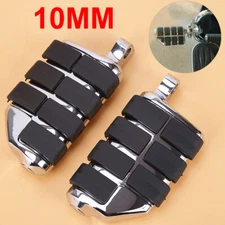10mm Motorcycle Male Mount Foot Pegs Footrest Pedals for Harley Touring Yamaha