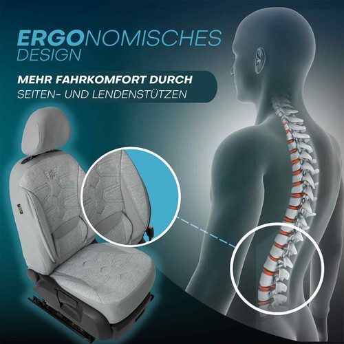 Prime Autositzbezüge passend für Peugeot 307 ab 2001-2008 (Grau) | NEU - Bild 5 von 12