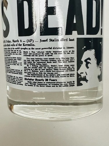 Taza de vidrio para beber Rocky Mountain News periódico Stalin muerto voto Mccarthy - Imagen 5 de 5