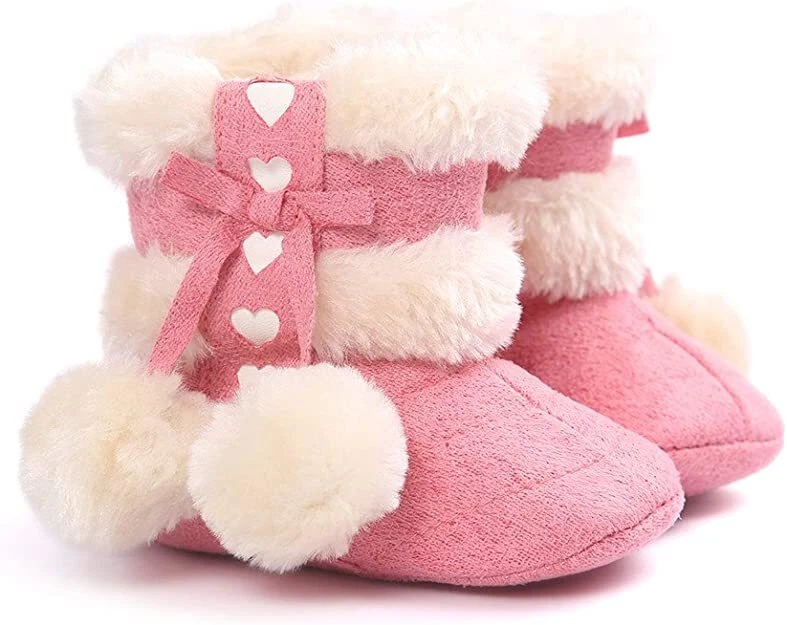 BABY BOOTS Winter Warm Girls Snow Boot Shoes with Bow - Image 4 of 4