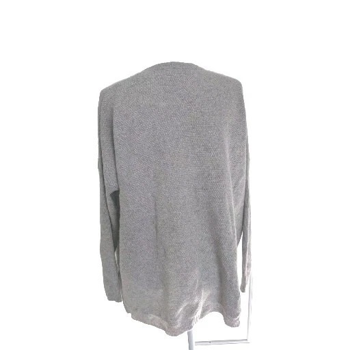 Suéter M&S cinza oversized cashmere gola V tamanho 46 minimalista dinheiro antigo  - Imagem 3 de 4