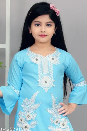 Ethnic Kurti set for Girls_suit sets girls clothing set Kids Girls Churidar Set - Picture 2 of 6