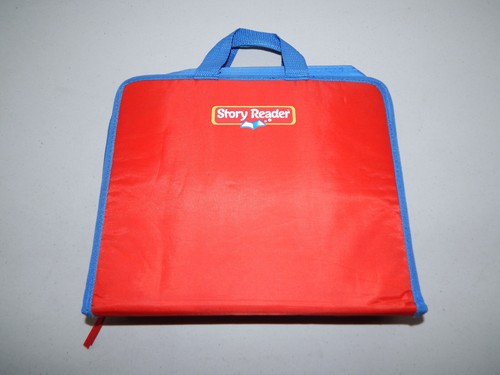 Story Reader Travel Zippered Vinyl Carrying Case Red Blue Handles CASE ONLY