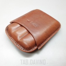 PORTASIGARI 3 AMMEZZATI BREBBIA IN PELLE BROWN ORANGE TOSCANO SIGARO