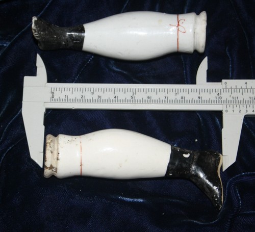 Antique rare LARGE glazed china doll legs for shoulder head china doll - Picture 2 of 4