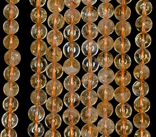 7MM Yellow Citrine Gemstone Grd A Round 15 inch (90189289-678) - 第 1/4 張圖片