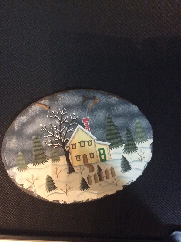Slate Oval Wall Hanging House Pic