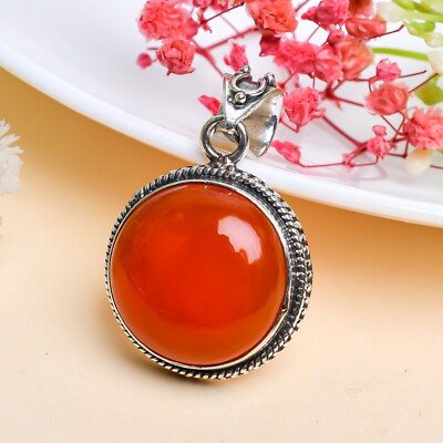 925 sterling silver Pendant Genuine Carnelian Pendant Handmade Items  16