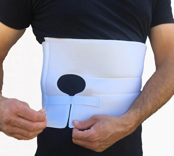 Cinto de hérnia de ostomia de suporte para estoma para bolsa de colostomia Ab. Fichário com abertura de estoma - Imagem 4 de 4