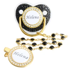 Customized Name Baby Pacifier With Pendant Chain Clip