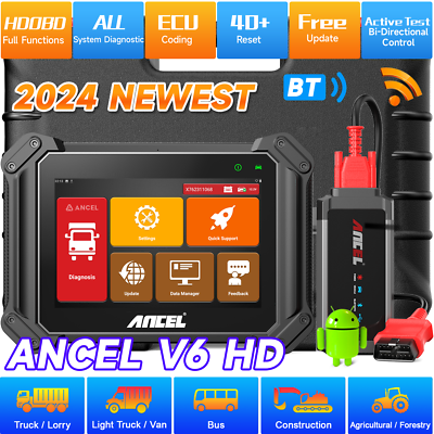 #ad Heavy Duty Semi Truck Diagnostic Tool Bidirectional OBD2 Scanner DPF ECU Coding $799.99