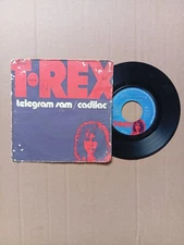 T.Rex Telegram SAM Cadilac Vintage Original Vinyl Record RPM 45 Size 7"