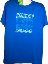 Hugo Boss Blue Logo Design Cotton Men's T- Shirt Size 2XL