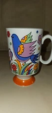 Vintage MOD Flower Power Ceramic Porcelain Arnart Paradise Smug Mug Coffee Tea