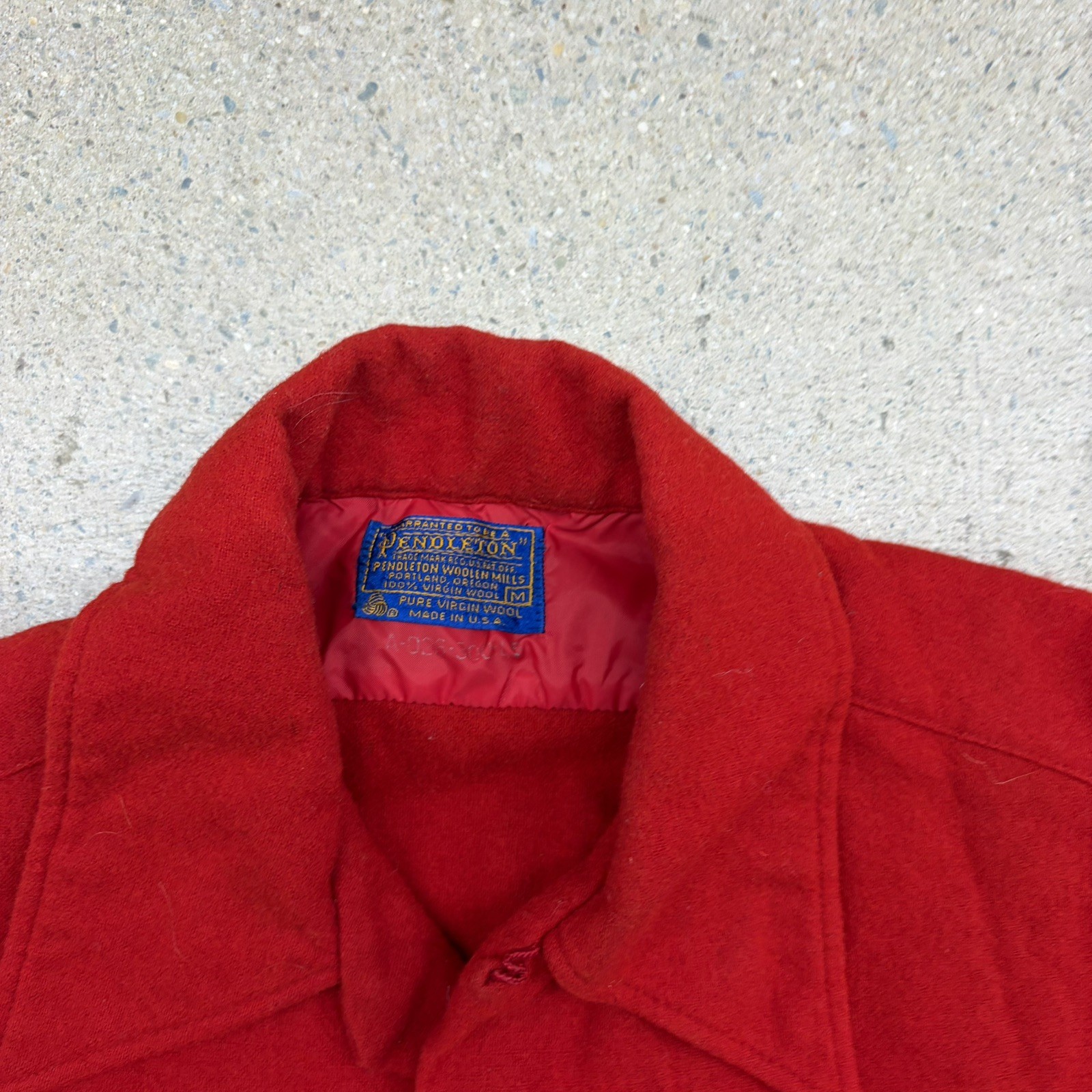Vintage Pendleton Red Wool Loop Collar Button Up … - image 2