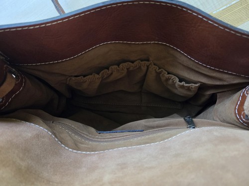 Borsa a mano Patricia Nash Vienna in pelle marrone marrone marrone borsa grande chiusura a torsione - Foto 10 di 12