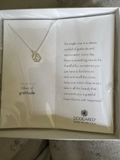 DOGEARED Sterling Rose Necklace - GRATITUDE - New In Box - 16โ - Made in USA