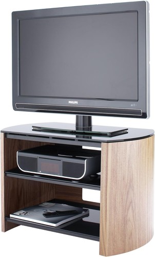 TV Stand Light Oak Glass Shelves for 32–50” Units Media Storage - Picture 9 of 12