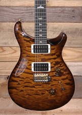 2020 PRS Wood Library Custom 24 Fatback Black Gold Burst con custodia "Ottimo