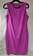 Chaps Women's Fuschia 3/4 Back Zipper Dress Size 12
