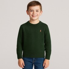Polo Ralph Lauren Vintage Y2K Green Knit Sweater Youth Small S 8/10 Logo