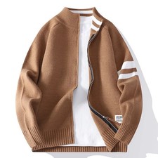 Men's high-quality knitted sweater, semi-high-neck -style sweater, youth l