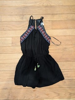 Nwt Women's As You Wish Black Sleeveless Romper Size Extra Small