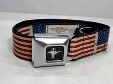 Buckle Down BELT - FORD MUSTANG - USA American Flag Design