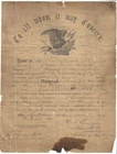 Orig. Civil War Discharge Document Indiana Infantry Soldier In San Antonio Texas