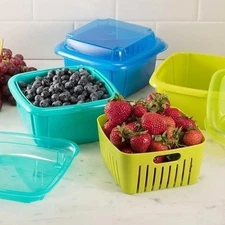 Hutzler 3-in-1 Berry Keeper Colander Container - 8 Color Choices