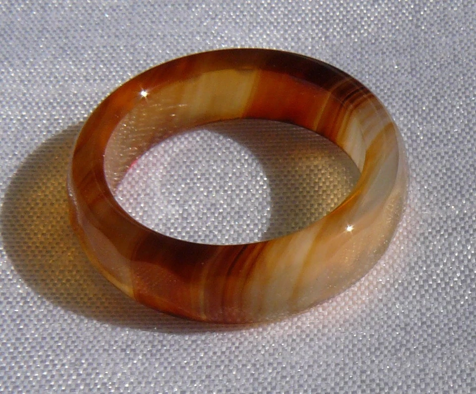 Achat-Ring, braun, markant, facettiert, Gr. 54 (17,25 mm Ø), neu, Halbedelstein - Bild 2 von 4