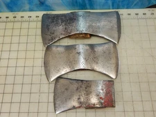 Vintage Double & Single bit TRUE TEMPER axe head lot, 2-1/2 to 3-1/4 Lb. Cruiser