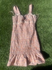 Zara Ruched Dress Size Medium Orange And Blues