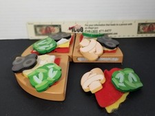 Wood and felt pizza play set