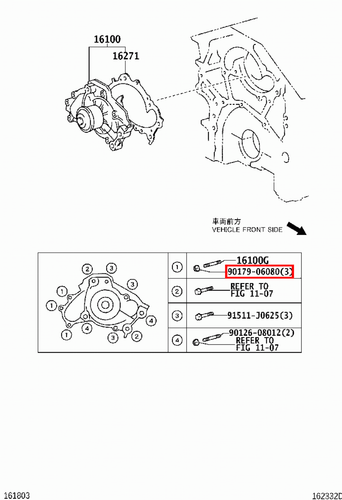 Genuine Toyota Camry MCV36 MCV31 MCV30 MCV20 Estima MCR40 MCR30 Water Pump Nut - Picture 10 of 20