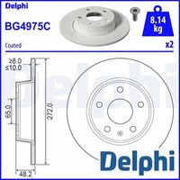 2X Bremsscheibe Delphi BG4975C 2 Bremsscheiben Hinterachse Hinten FüR Audi