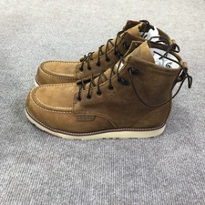 Brunt Marin Unlined Boots Mens Size 13 Brown Leather Moc Toe Work EH Wedge Sole