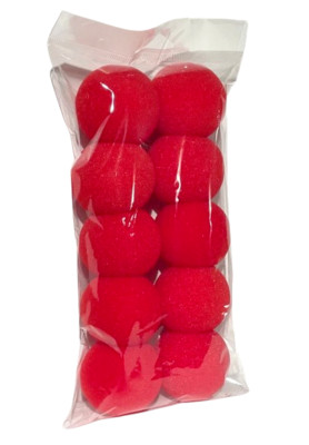 10 RED SOFT SPONGE BALLS 1.75'' Gosh Bag Magic Trick Clown Foam Magician Set Toy