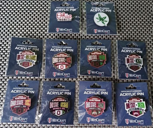 Ohio State Buckeyes Football National Championship Commemorative Pin Set w/Card