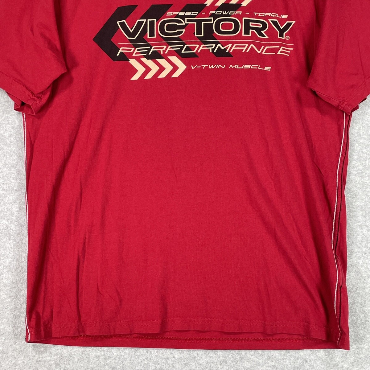 【VIP価格】Cotton T-shirt Victory Motorcycle Shirt Mens M Red Short Sleeve V-Twin